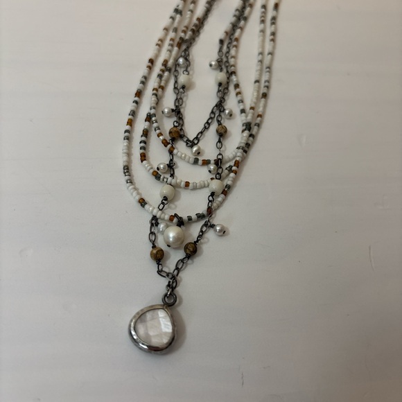 Jewelry - Amazing Multi-Layered Necklace with Mother of Pearl Pendant